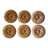 Set 6 assiettes à huitres marron