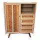 60s/70s wardrobe in wood and rattan