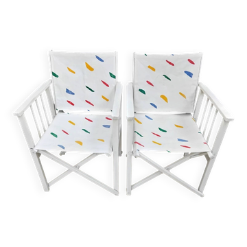 Pair of Vintage Director's Style Folding Armchairs