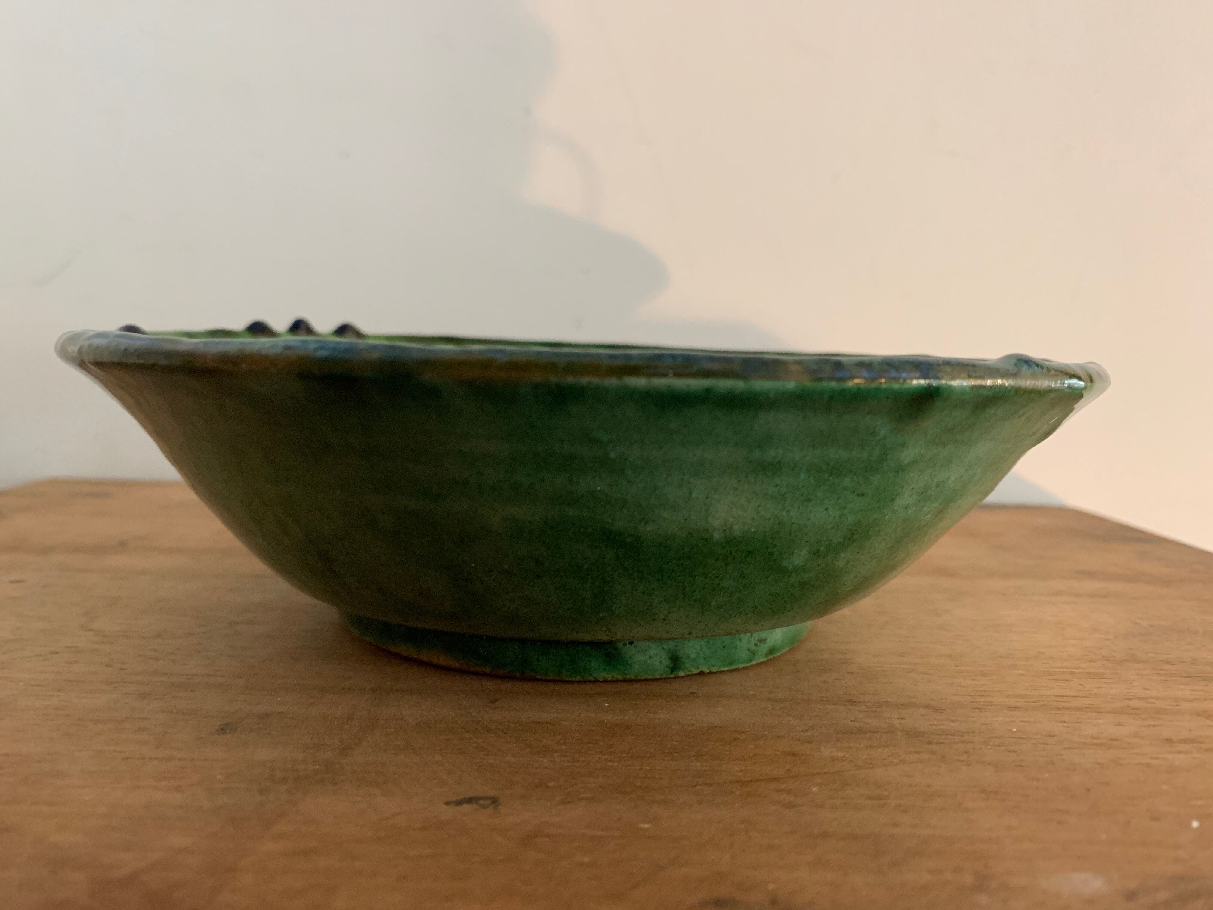 Tito Ubeda Spanish green ceramic fruit cup