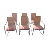 6 chairs in chrome metal effezeta Italy 70s