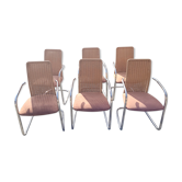 6 chairs in chrome metal effezeta Italy 70s