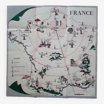 Petite carte recto verso de la France et de Paris