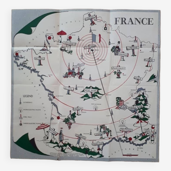 Map recto verso France and Paris