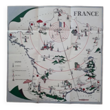 Petite carte recto verso de la France et de Paris