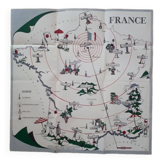 Petite carte recto verso de la France et de Paris