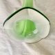 Vase soliflore vintage en verre soufflé vert - 43 cm