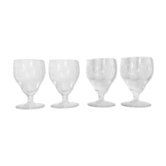 Lot of 4 glass with crystal liqueur port