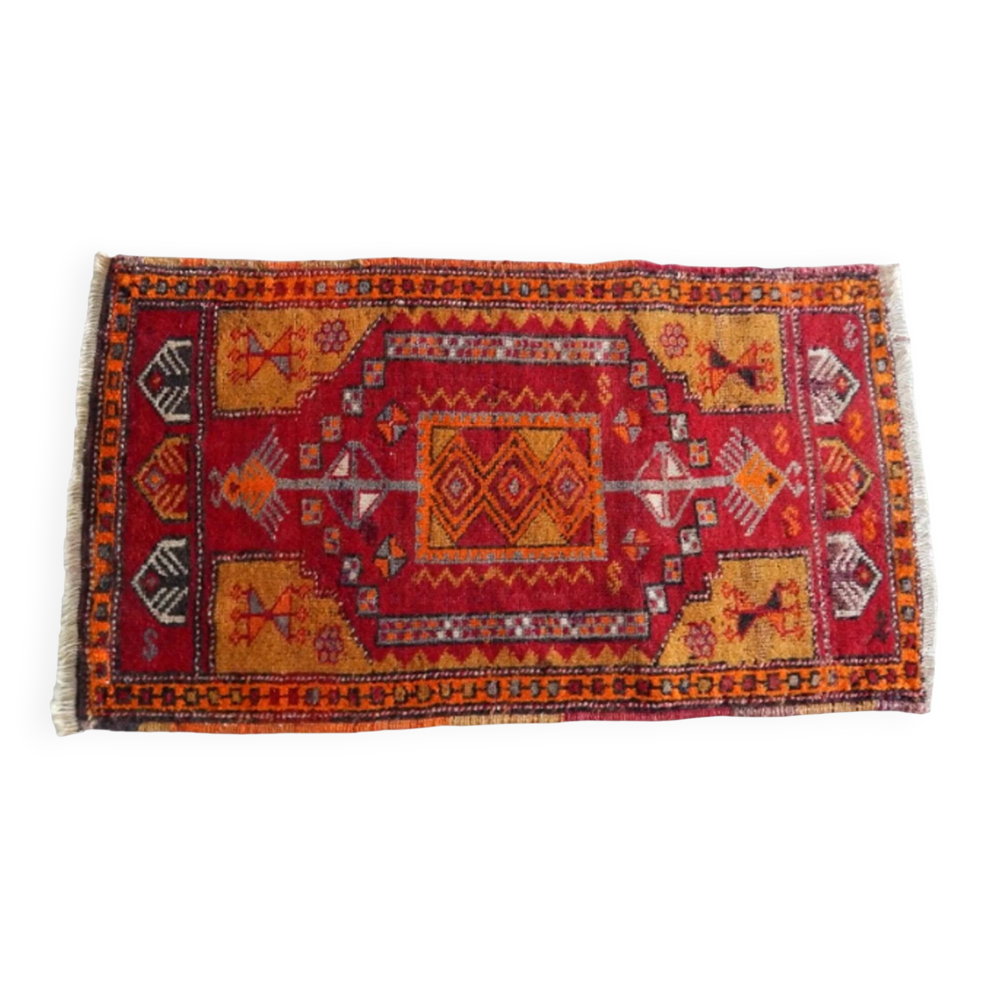 Vintage Turkish hallway rug 54x96 cm