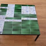 Roger Capron table in glazed green ceramic, France, vintage design.