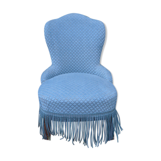Small vintage armchair in blue velvet