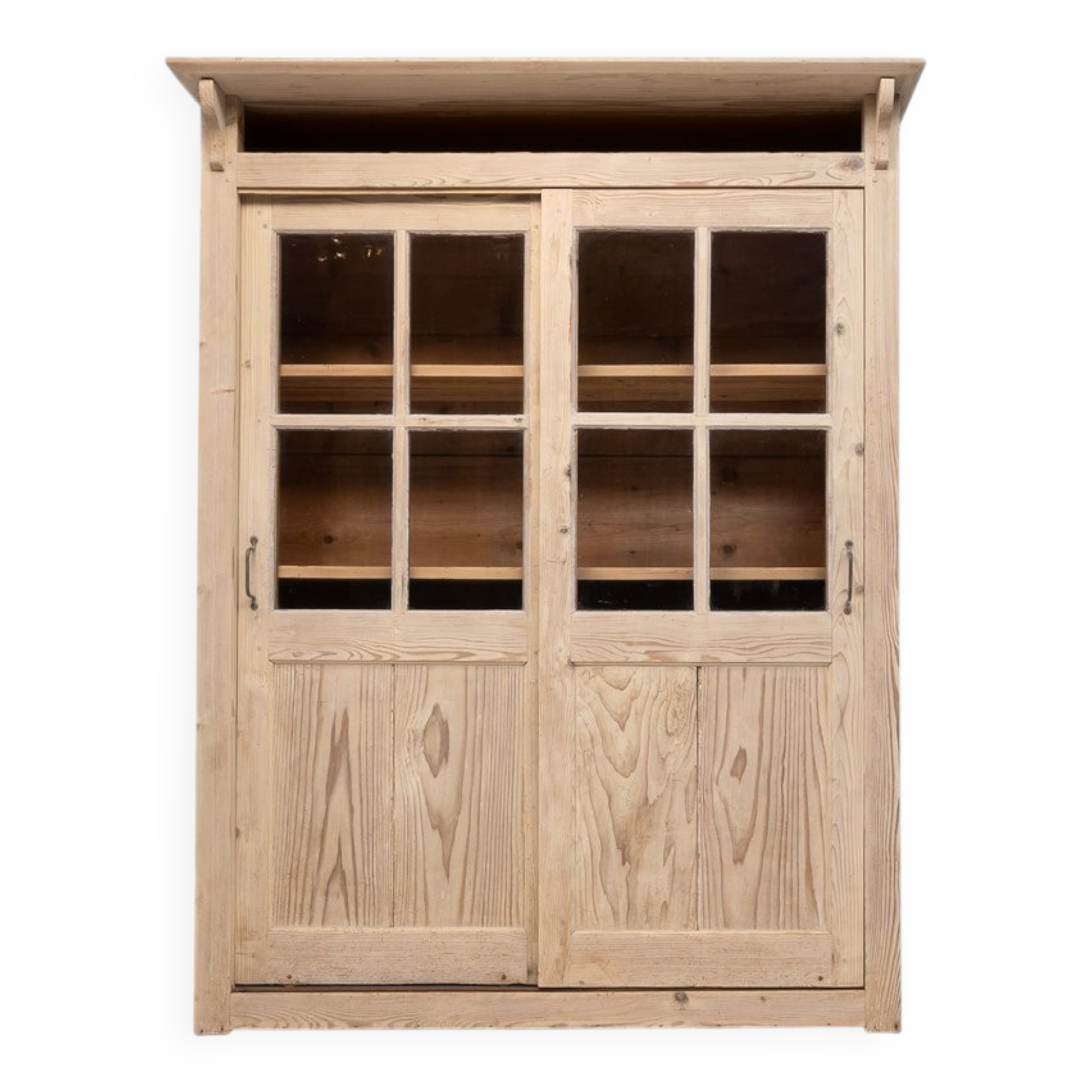 Wooden Display Cabinet with Sliding Doors, 1930