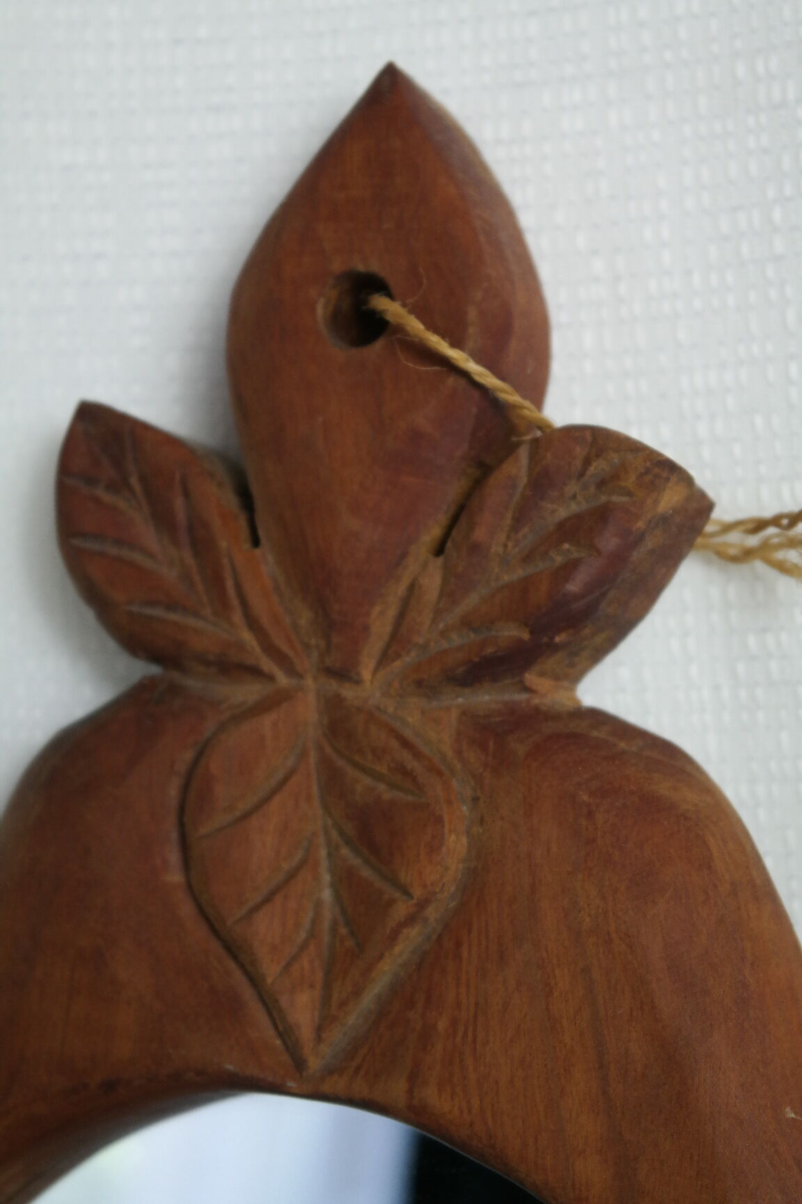 Vintage mahogany wood mirror handmade pear shape