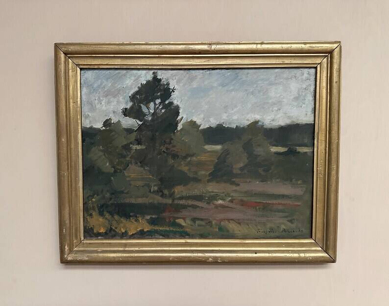 Original Swedish Oil on Canvas – "Landscape" by Tornqvist – Signed – Dated 1932 – Framed