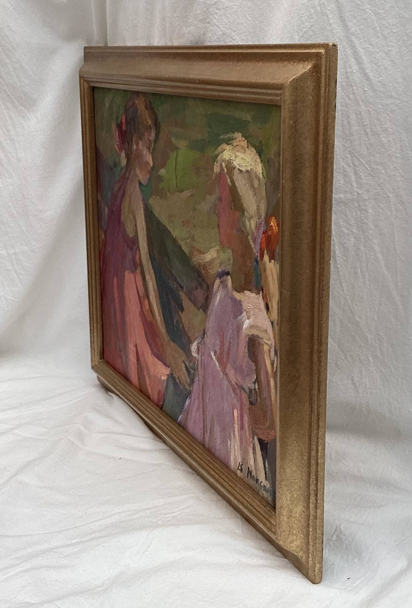 Oil painting on cardboard signed dimensions: height -49cm-width -59 cm-