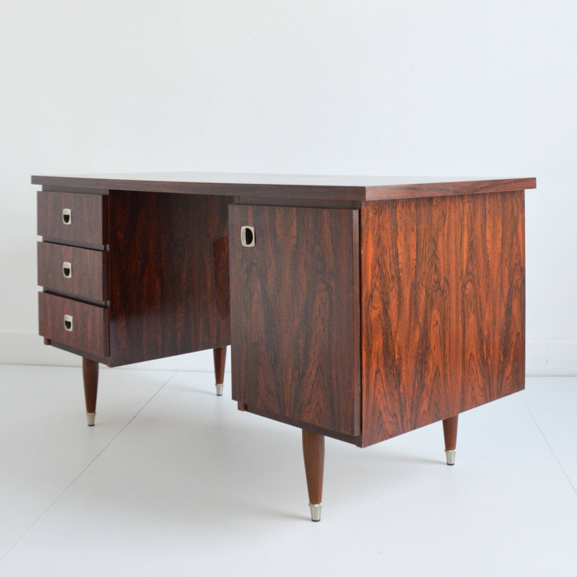 Scandinavian rosewood desk 1960 vintage