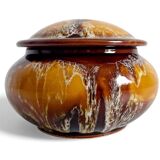 Mid-Century Vallauris Ceramic Box with Earthy Glaze, France, 1950s