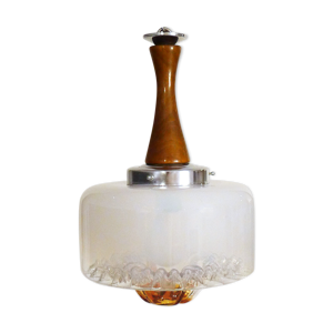suspension bois & verre Murano mazzega