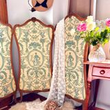 Old wooden and fabric screen