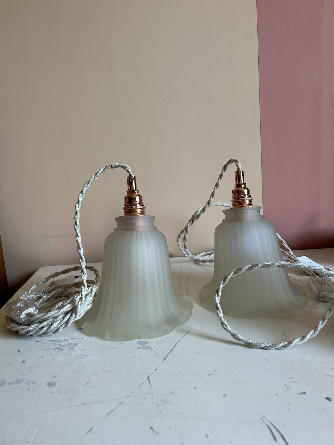 Pair of tulip lamps