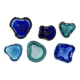 Mid-century design set of 6 blue Murano glass bowls, 1970s
