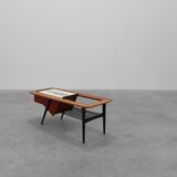 Coffee Table model 210, teak wood and ceramic,by Alfred Hendrickx, Belform