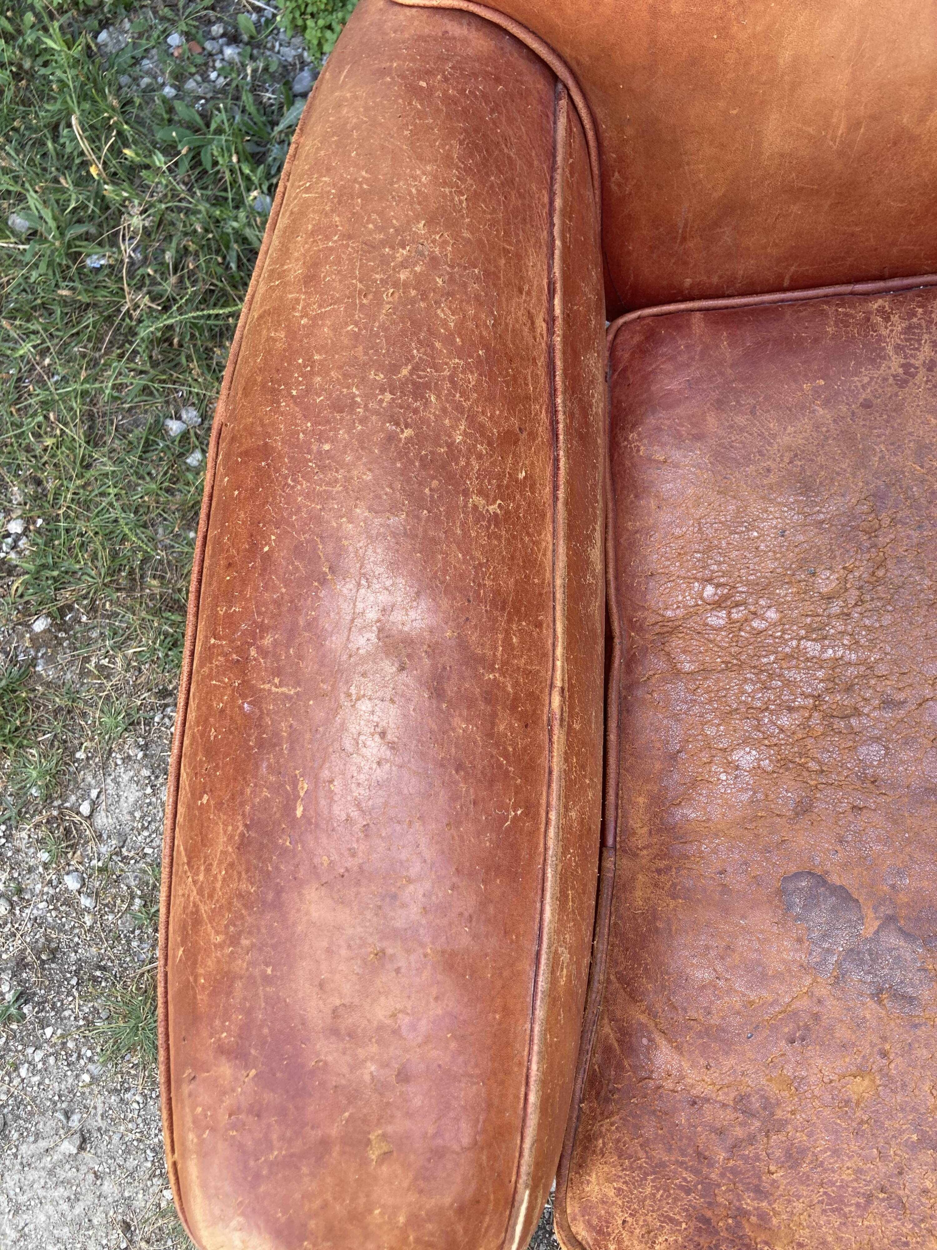Pair of vintage club armchairs