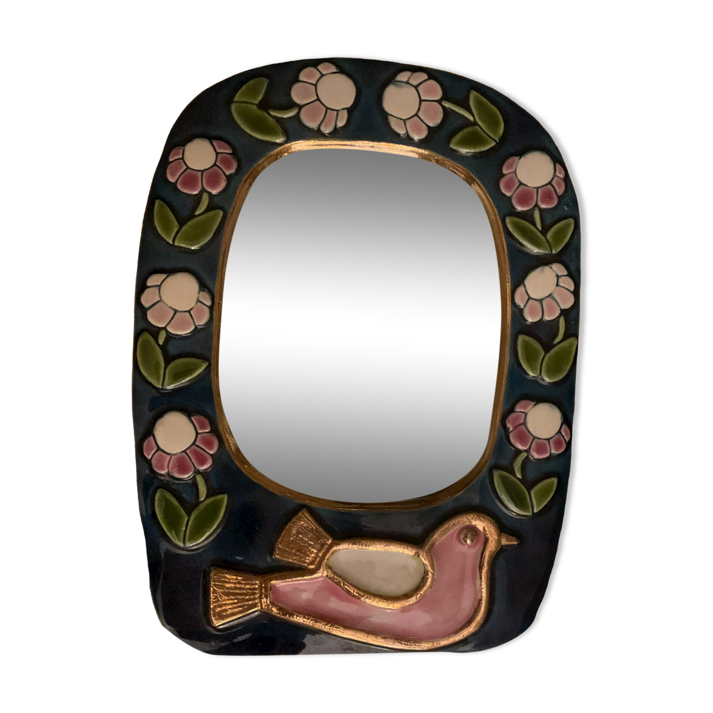 Mirror Mithe Espelt .bird decorations 29x22cm