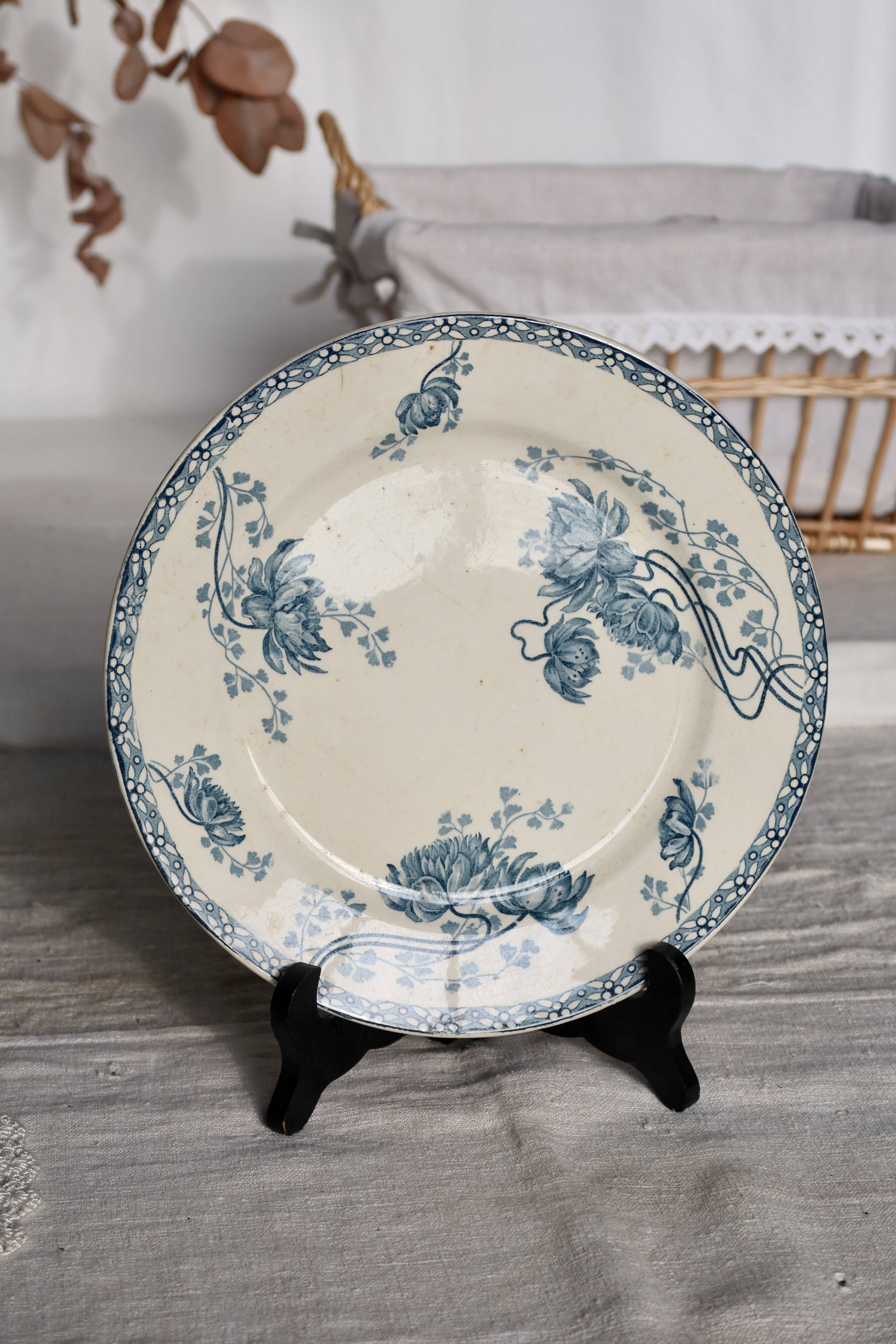 Antique ironstone plate from Sarreguemines Royat