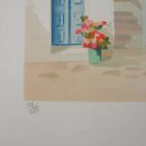 Janick lederle: on the greek island, original signed lithograph