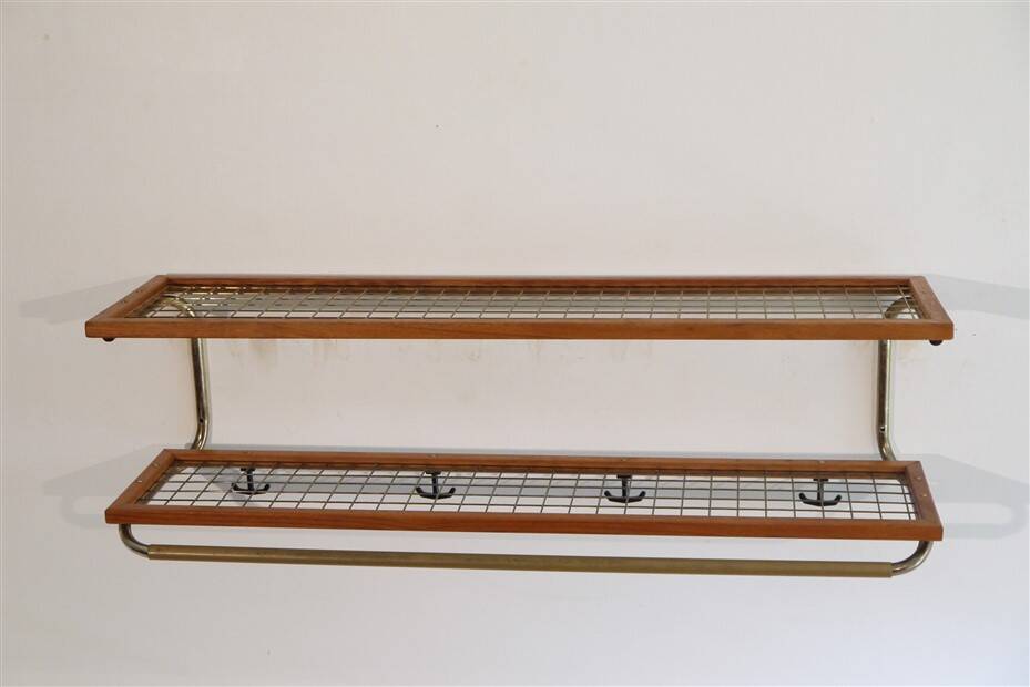 Shelf, vintage Scandinavian coat rack 1960