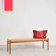 Large teak and rope bench by Niels O. Møller, Denmark, 1960s.
