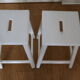 Tabouret bois années 50 blanc