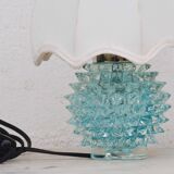 Rare blue table lamp in rostrato Murano glass vase for Barovier & Toso, 1950s