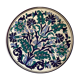 Moroccan craft dish round vintage glazed terracotta