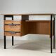 Vintage oak and black wood desk from the 60s
