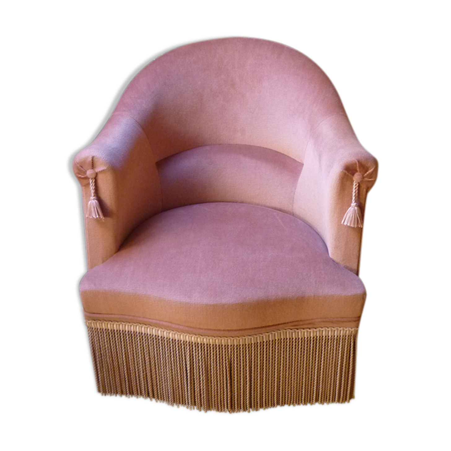 Armchair Toad velvet rose