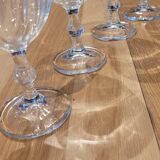 4 thick glass stemmed glasses