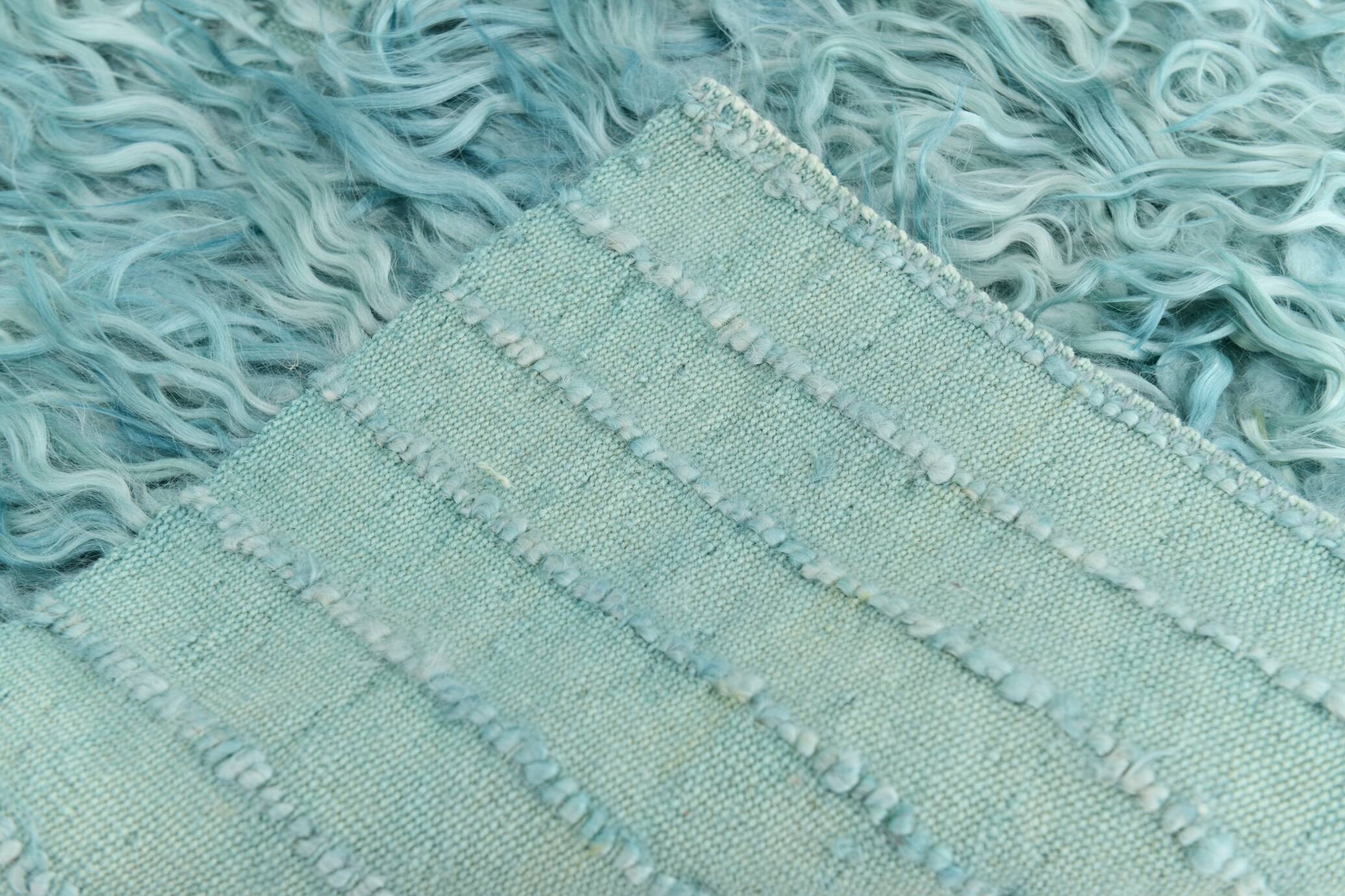 Tapis Kilim vert clair et doux 2x7, 72x230 cm