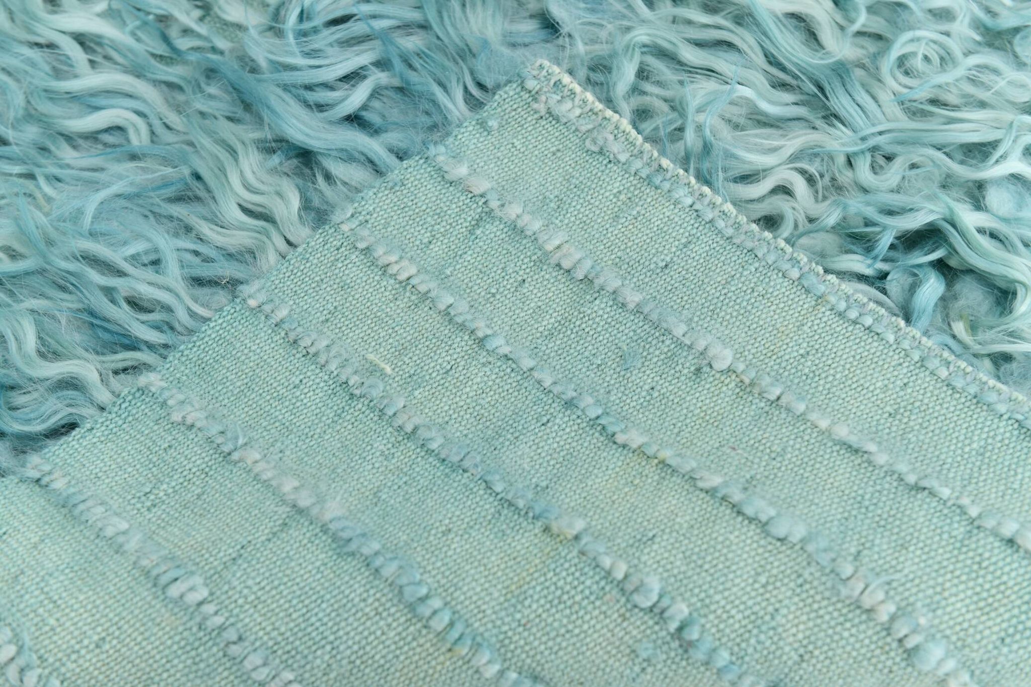 Tapis Kilim vert clair et doux 2x7, 72x230 cm