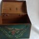 Painted wooden box "popular art", bulging lid