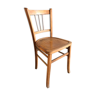 Vintage bistro chairs in natural wood marked luterma