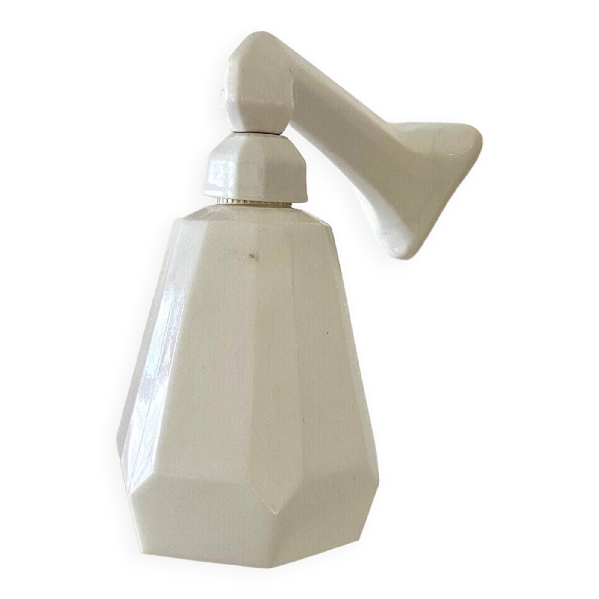 Wall lamp in earthenware and white opaline