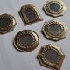 Set of 6 Moroccan mirrors in vintage openwork brass