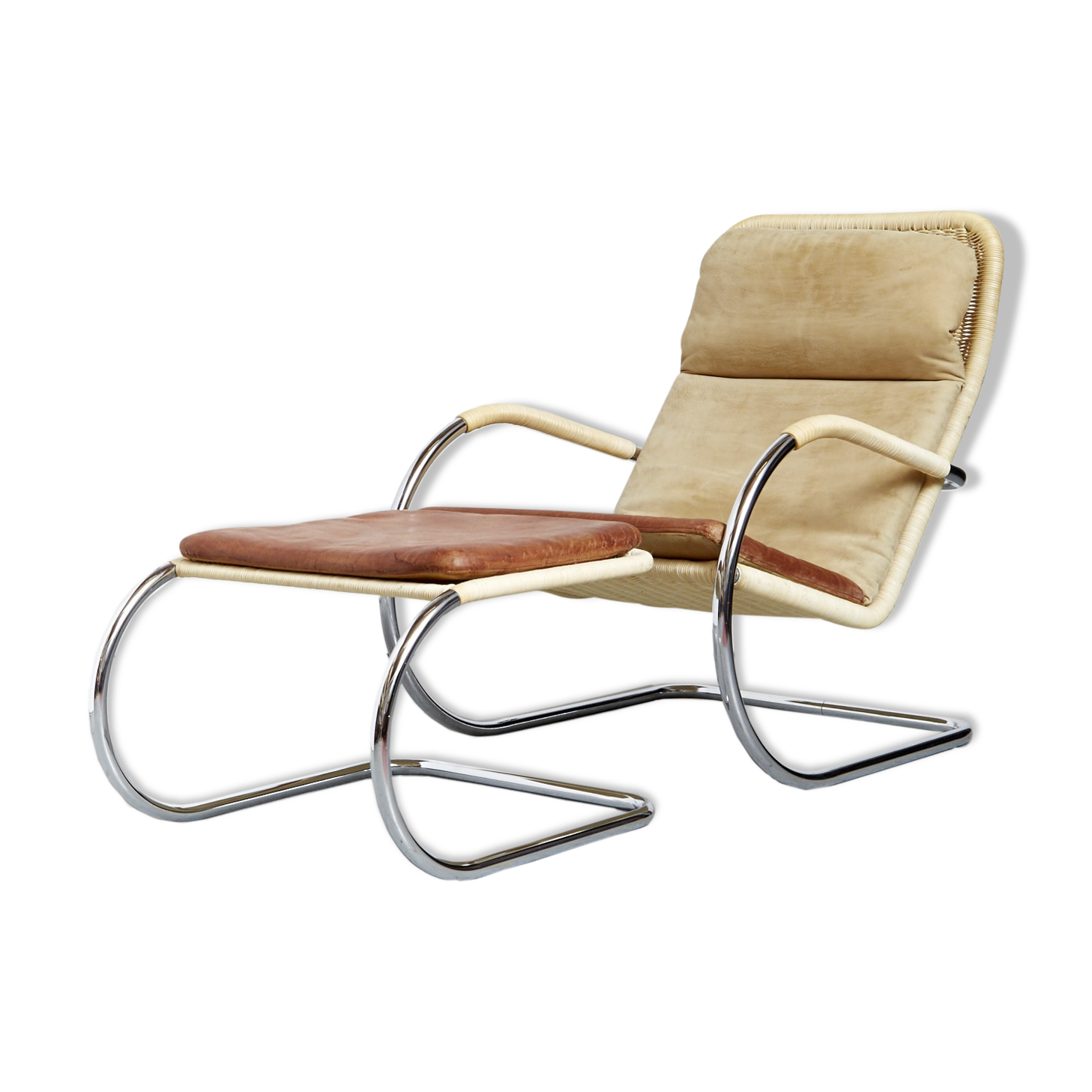Anton Lorenz Bauhaus Cantilever D35 + Ottoman E35 for Tecta