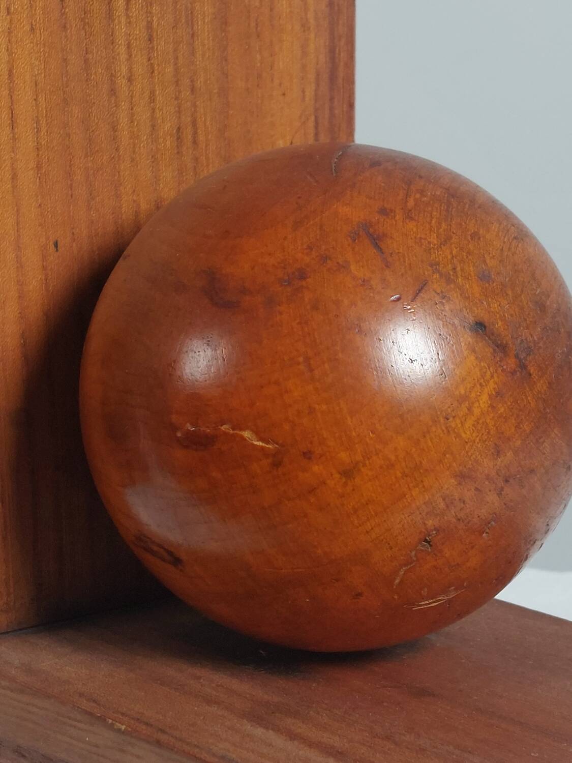 Wooden Art Deco bookends sphere decor
