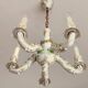 Handgeformt vergoldet vintage Porzellan Kronleuchter Capodimonte 1960er