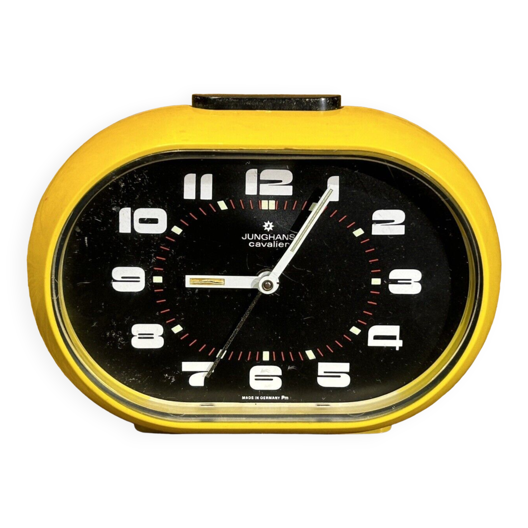 Old mechanical alarm clock, "Junghans Cavalier", vintage, 70s, pop decoration