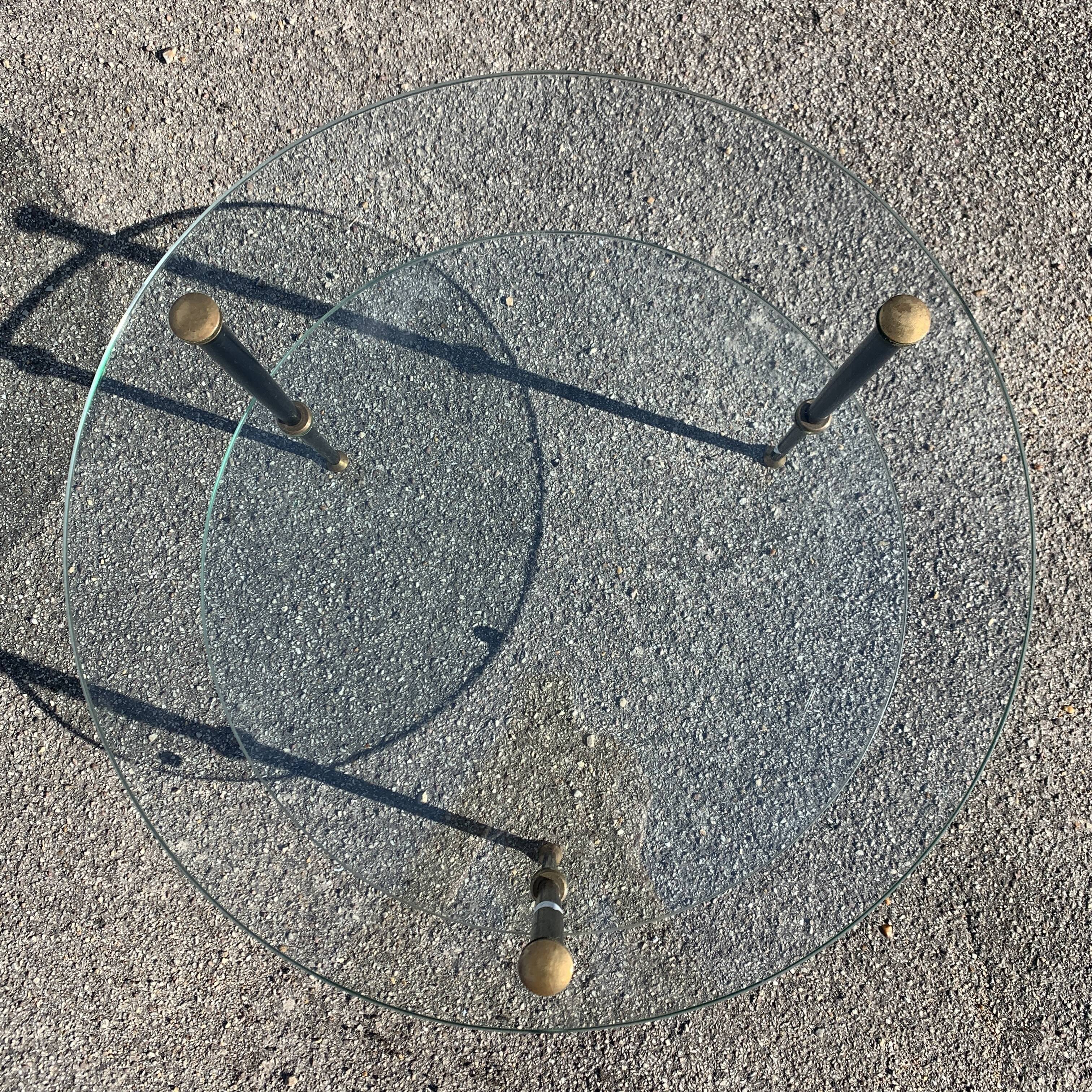 Tripod coffee table double tops vintage 10960