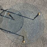 Tripod coffee table double tops vintage 10960